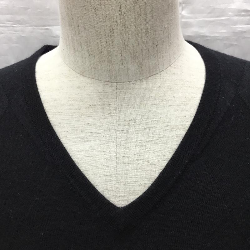 バーバリーブラックレーベル BURBERRY BLACK LABEL ニット、セーター 長袖 2 無地 黒 / ブラック /  メンズ USED 古着 中古 10121812