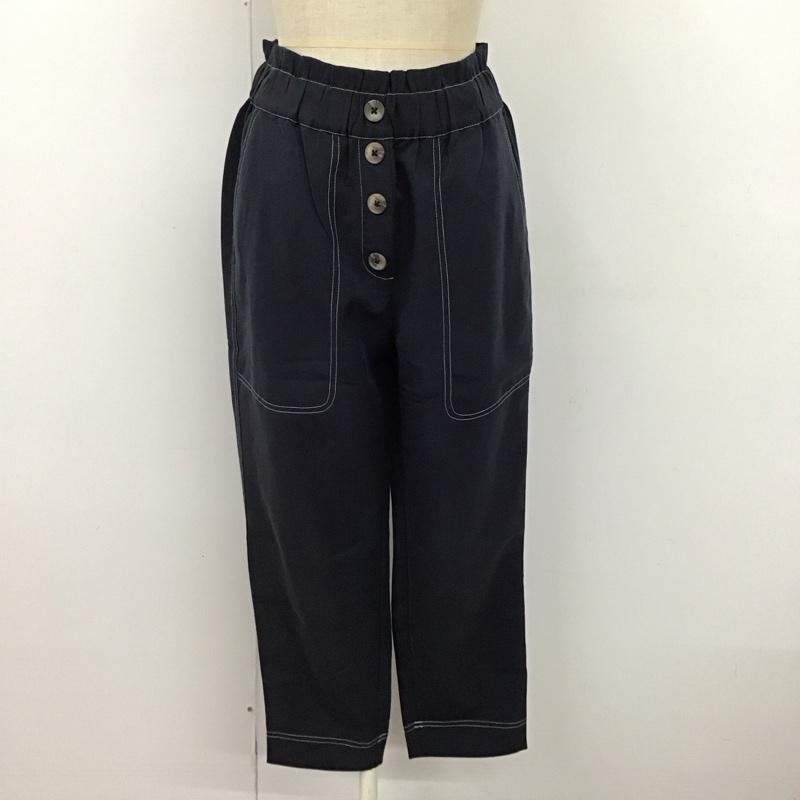 ザラ ZARA パンツ スラックス スラックスパンツ ワイドパンツ カジュアルパンツ XS 無地 紺 / ネイビー /  レディース USED 古着 中古 10122533