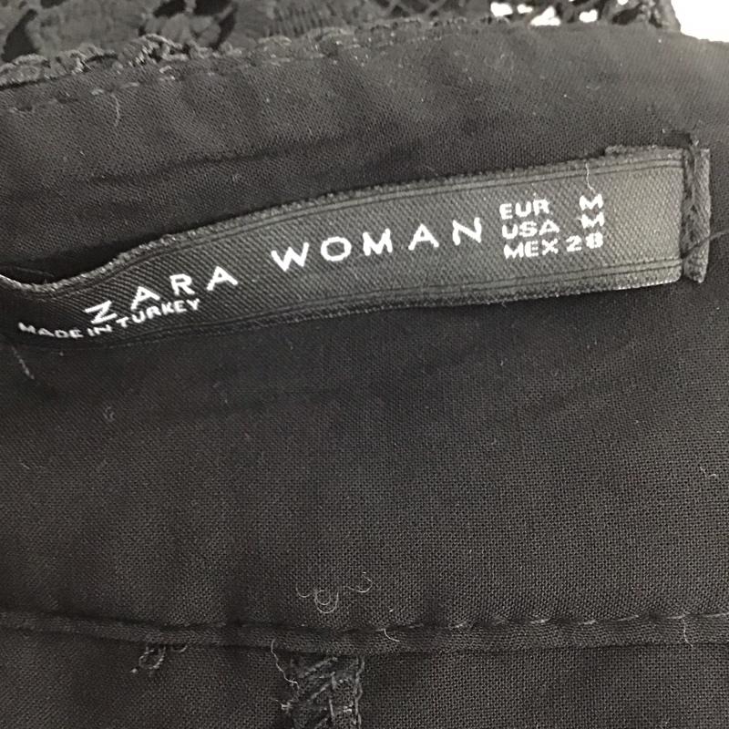 ザラ ZARA ボトムス ボトムス 7149 241 800 ワイドパンツ ストレートパンツ M レース柄 黒 / ブラック /  レディース USED 古着 中古 10146922