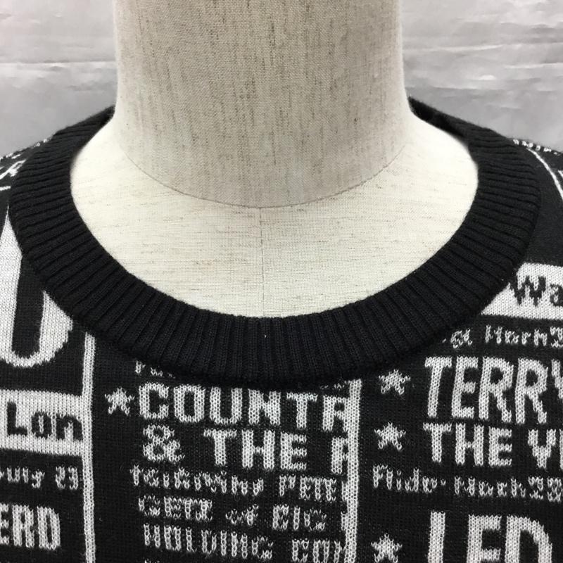 ヨウジヤマモト Yohji Yamamoto ニット、セーター 長袖 ub-k48-613 セーター 長袖ニットカットソー 総柄 3 プリント X ロゴ、文字 白 / ホワイト / X 黒 / ブラック /  メンズ USED 古着 中古 10120675