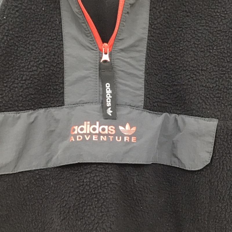 アディダス adidas ジャケット、上着 ジャンパー、ブルゾン ボアジャケット S ロゴ、文字 灰 / グレー / X 黒 / ブラック /  レディース USED 古着 中古 10136445