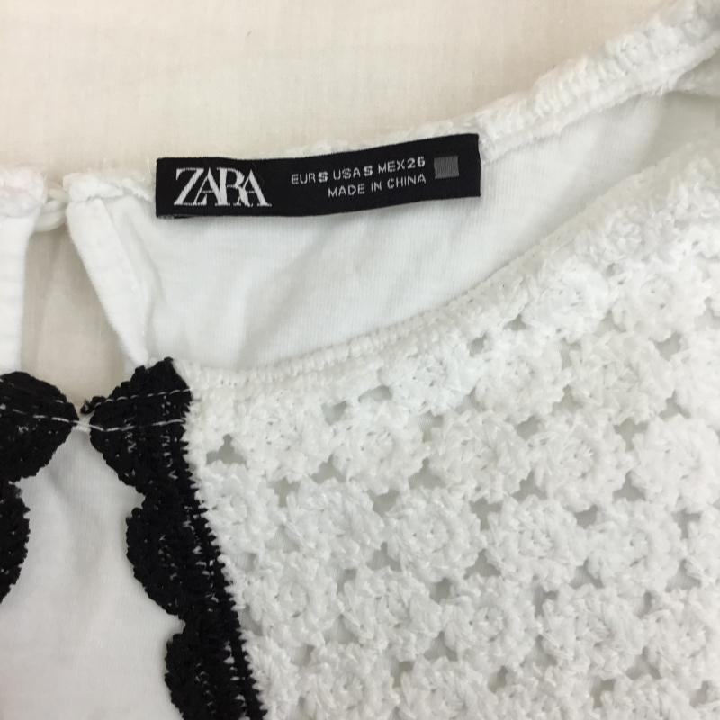 ザラ ZARA カットソー 半袖 S 無地 白 / ホワイト /  レディース USED 古着 中古 10137598
