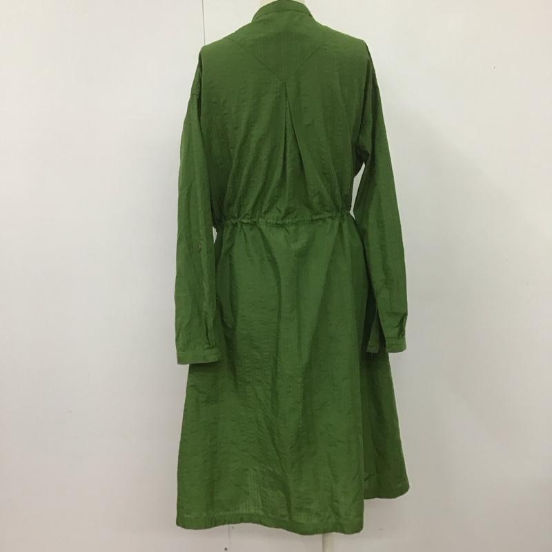 マーモット Marmot ワンピース ロングスカート TOWNJB80YY WSSEERSUCKERSHIRT アウトドアシャツ 四角友里コラボレーション シャツワンピース M ストライプ 緑 / グリーン /  レディース USED 古着 中古 10109227