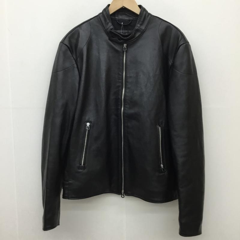 リプレイ REPLAY ジャケット、上着 レザージャケット M8368.000.84834 ラムレザー　シングルバイカージャケット XL ロゴ、文字 黒 / ブラック /  メンズ USED 古着 中古 10120962