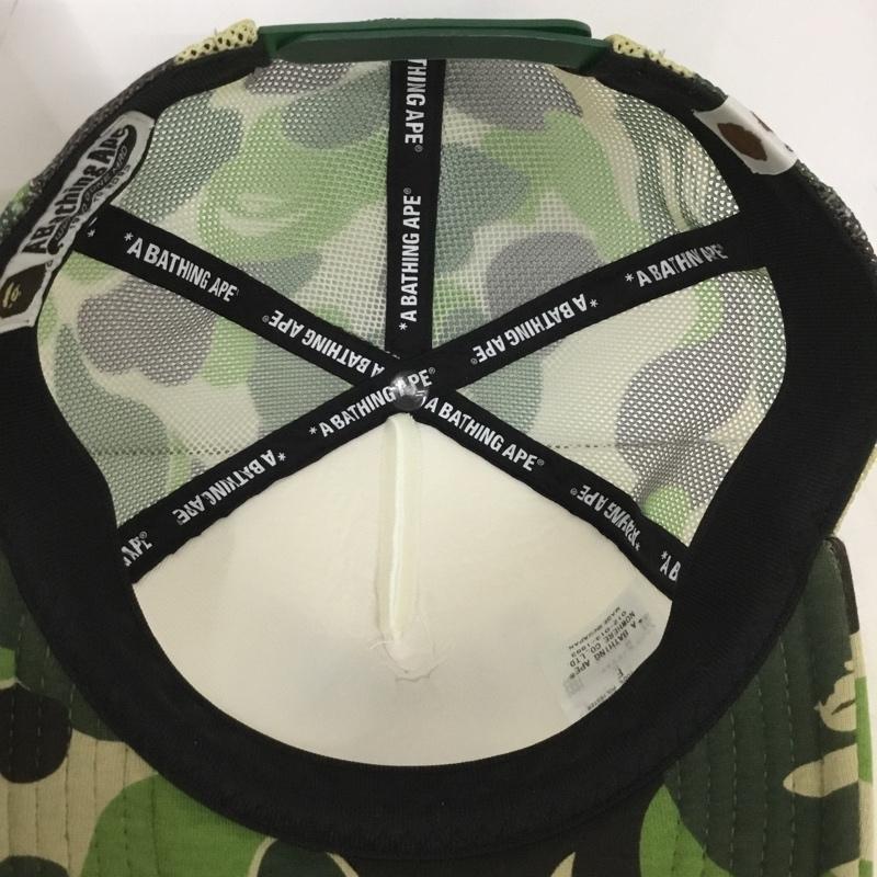 アベイシングエイプ A BATHING APE 帽子 キャップ 001CPL301012M メッシュキャップ カモ柄 迷彩 FREE ロゴ、文字 カーキ / カーキ / X 緑 / グリーン /  メンズ USED 古着 中古 10136965