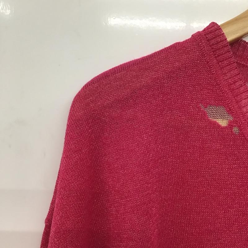 ディーゼル DIESEL ニット、セーター 長袖 長袖ニットカットソー Vネック セーター XXS プリント マゼンタ / マゼンタ /  レディース USED 古着 中古 10147648