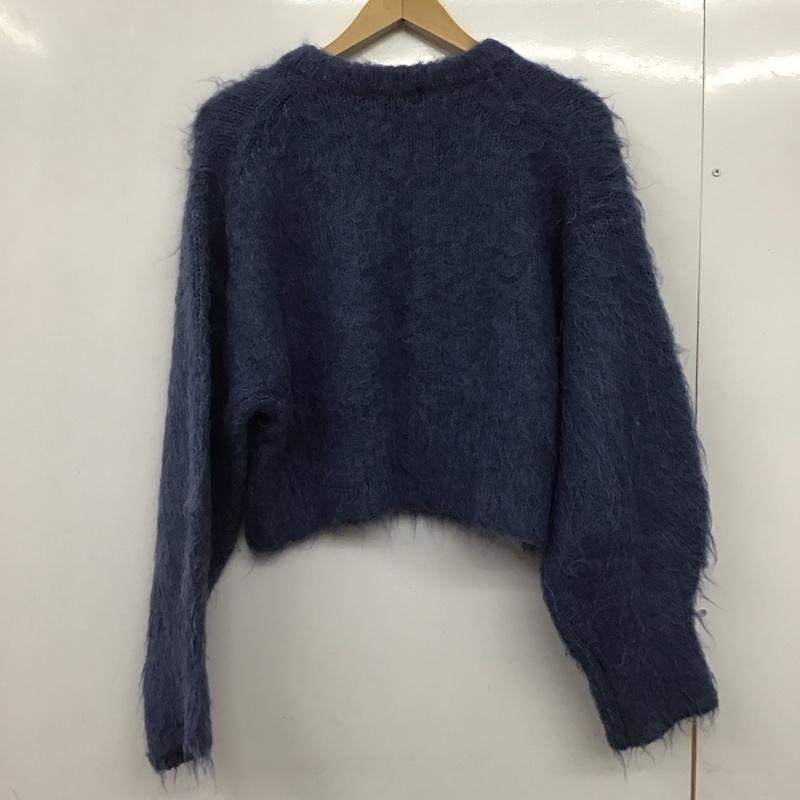 ジーナシス JEANASIS カーディガン 長袖 長袖カーディガン 前ボタン ニットカーディガン FREE 無地 青 / ブルー /  レディース USED 古着 中古 10145080