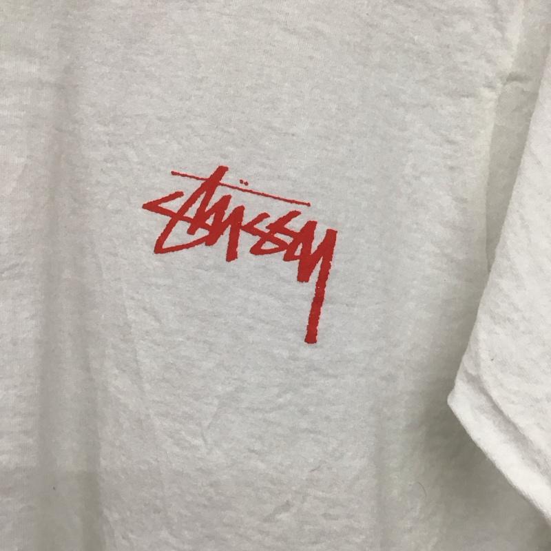 ステューシー STUSSY カットソー 長袖 長袖カットソー プリントカットソー クルーネック S ロゴ、文字 白 / ホワイト /  メンズ USED 古着 中古 10149191