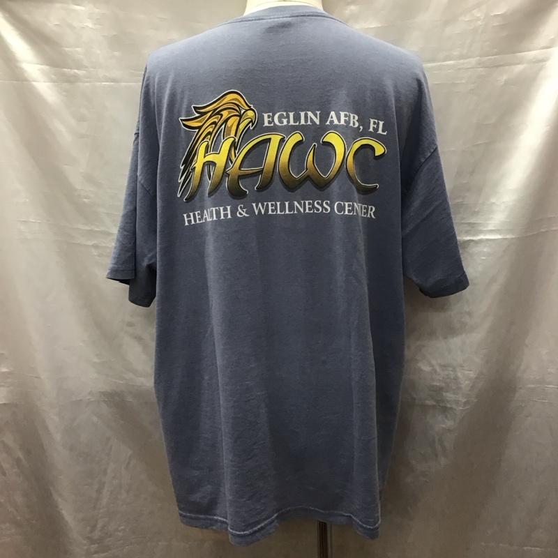 ギルダン GILDAN Tシャツ 半袖 クルーネック バックプリント XL ロゴ、文字 水色 / ライトブルー /  メンズ USED 古着 中古 10122621