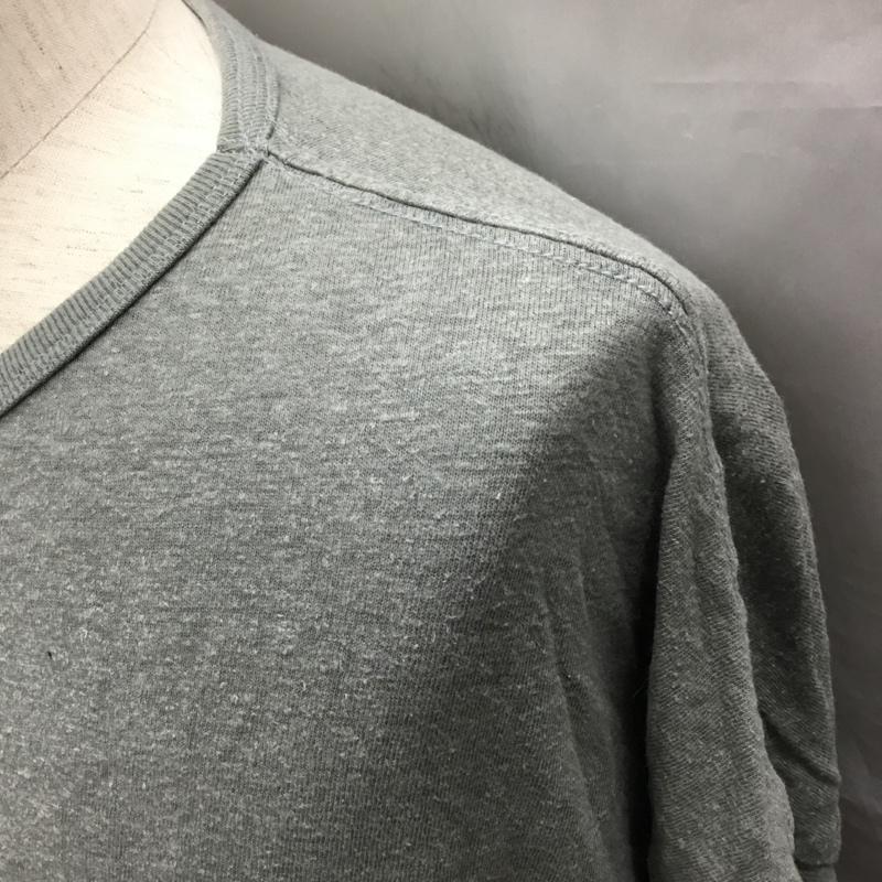 ゴーヘンプ GOHEMP Tシャツ 半袖 クルーネック 胸ポケット オーガニックコットン L 無地 灰 / グレー /  メンズ USED 古着 中古 10119803