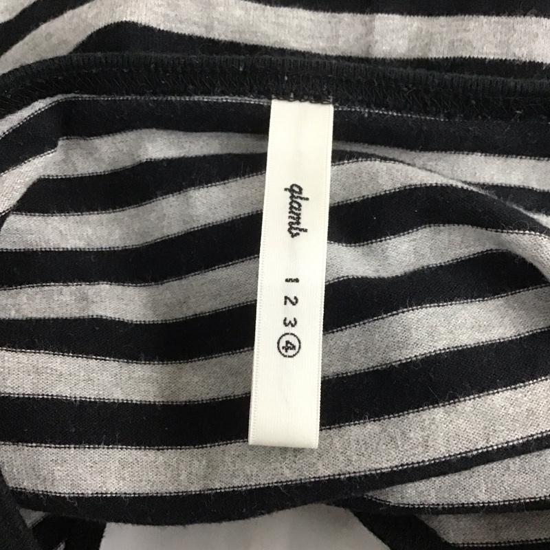 グラム glamb カットソー 長袖 長袖ボーダーカットソー クルーネックカットソー 長袖Tシャツ 4 ボーダー柄 黒 / ブラック / X 灰 / グレー /  メンズ USED 古着 中古 10107493