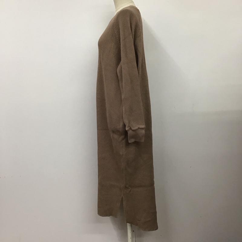 ローリーズファーム LOWRYS FARM ワンピース ロングスカート LF719002AD ワッフル 長袖 FREE 無地 茶 / ブラウン /  レディース USED 古着 中古 10116929