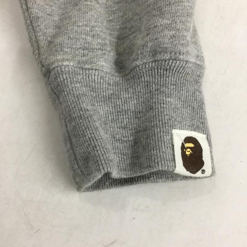 ベイプキッズ BAPEKIDS パーカー 長袖 キッズ フルジップ 前開き A BATHING APE 120 裏起毛 120cm ロゴ、文字 灰 / グレー /  ボーイズ USED 古着 中古 10150782