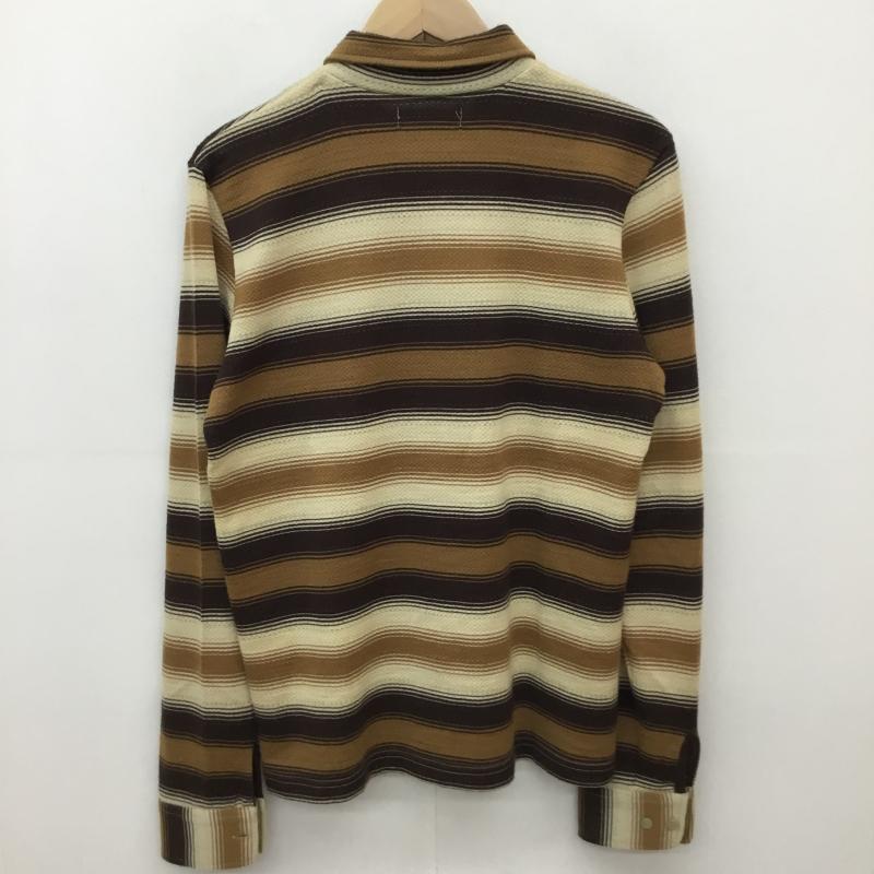 ディスカバード DISCOVERED シャツ、ブラウス 長袖 DISCOVERED ウール 長袖シャツ M ボーダー柄 茶 / ブラウン /  メンズ USED 古着 中古 10135889