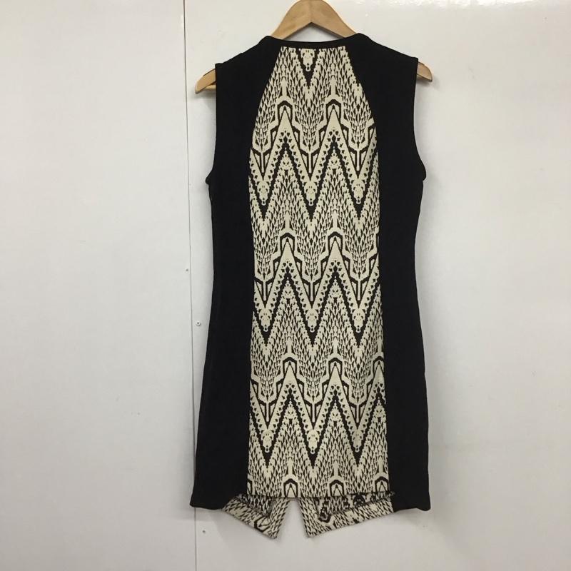 デシグアル Desigual ワンピース ミニスカート 71V2YP1 VEST OREGON タグ付き 40 総柄 黒 / ブラック /  レディース USED 古着 中古 10131099