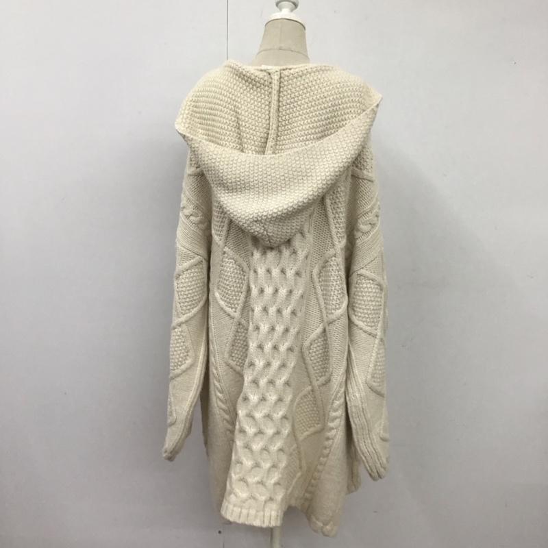 ザラ ZARA カーディガン 長袖 3653 102 712 フードニット タグ付き L  アイボリー / アイボリー /  レディース USED 古着 中古 10115278