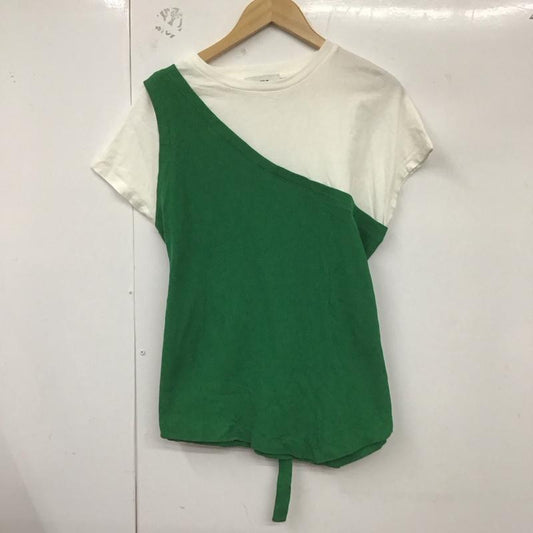 アズールバイマウジー AZUL BY MOUSSY カットソー 半袖 250GSB80-221D ONE SHOULDER BUSTIER TOPS M 無地 白 / ホワイト / X 緑 / グリーン /  レディース USED 古着 中古 10129766
