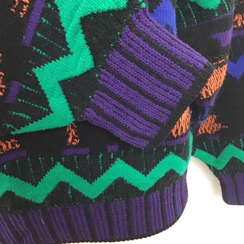 古着 USED トレーナー 長袖 長袖ニットカットソー クルーネック セーター プリント マルチカラー / マルチカラー /  メンズ USED 古着 中古 10127104