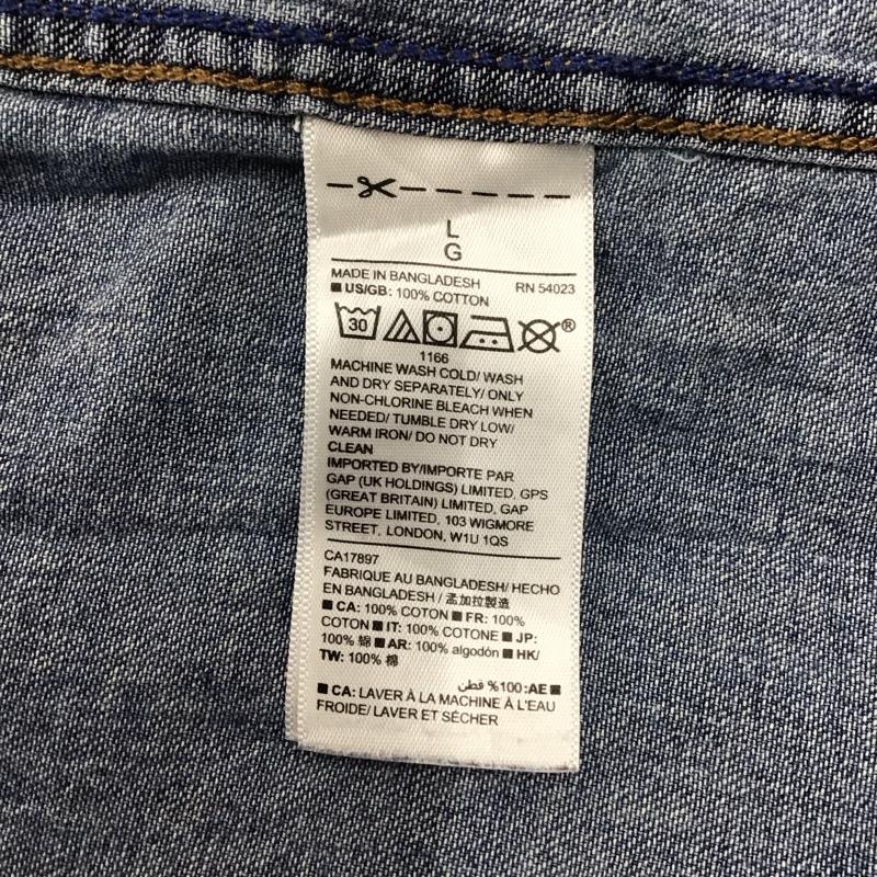 古着 USED シャツ、ブラウス 長袖 長袖シャツ カラーシャツ ポケットシャツ 長袖カットソー デニムシャツ L 無地 インディゴ / インディゴ /  メンズ USED 古着 中古 10117455