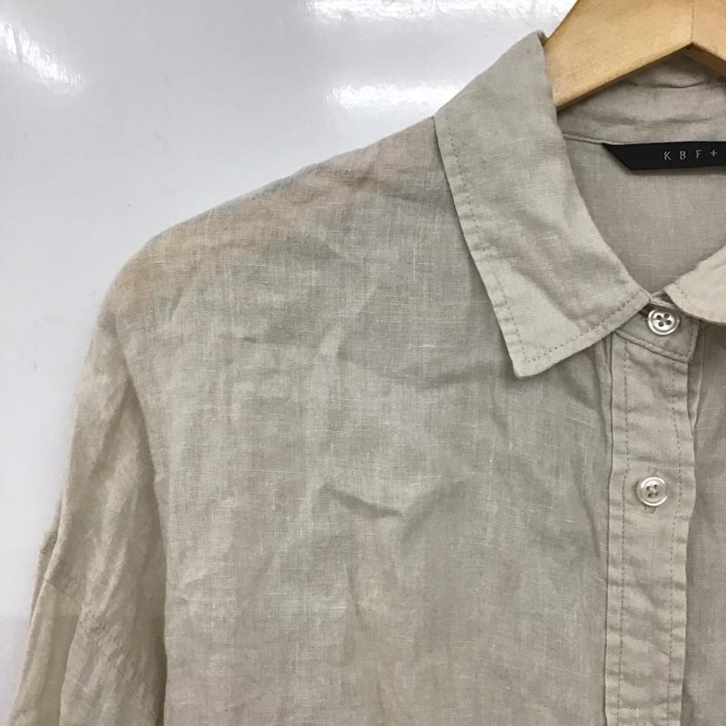 ケービーエフプラス KBF+ シャツ、ブラウス 長袖 KP15-23N170 リネン ビッグシャツ ONE SIZE 無地 ベージュ / ベージュ /  レディース USED 古着 中古 10147741