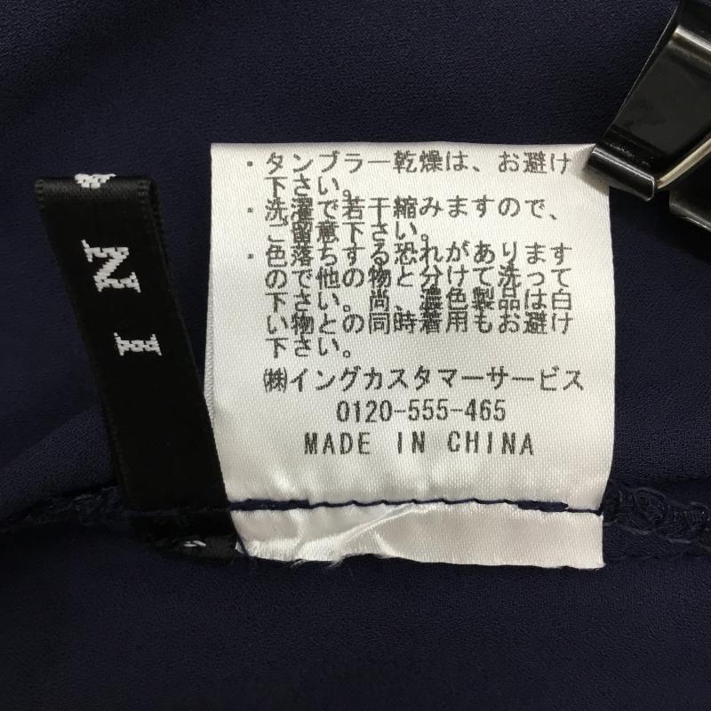 イング INGNI シャツ、ブラウス 長袖 M 花柄 紺 / ネイビー / X 白 / ホワイト /  レディース USED 古着 中古 10141844