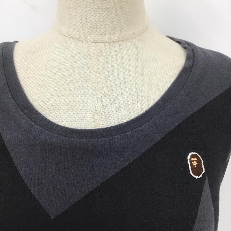 アベイシングエイプ A BATHING APE ワンピース ミニスカート 1910-209-519 ノースリーブ アシンメトリー 星 黒 / ブラック / X インディゴ / インディゴ /  レディース USED 古着 中古 10108356