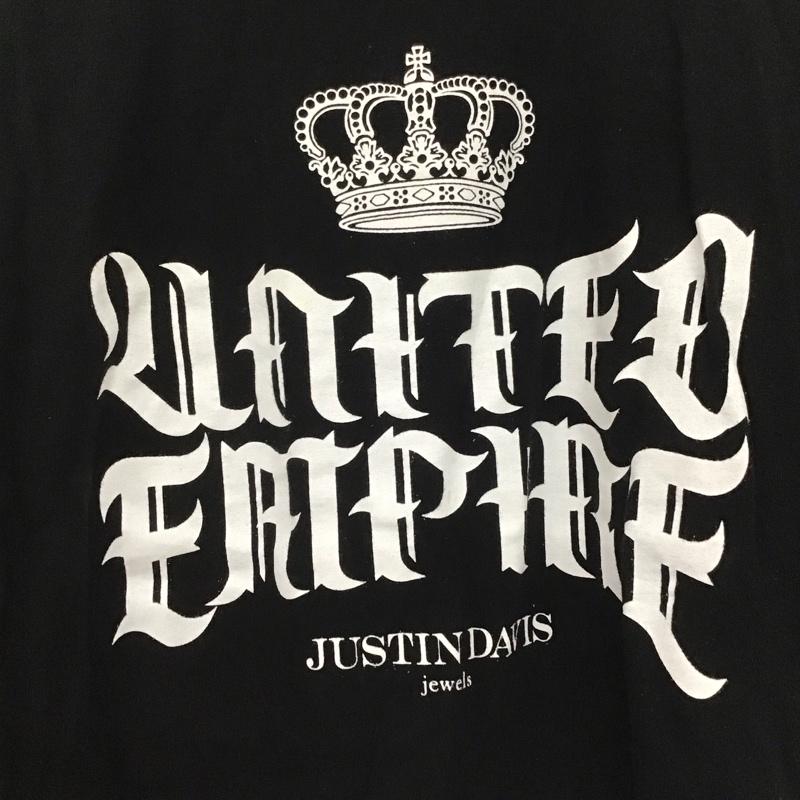 ジャスティンディヴィス JUSTIN DAVIS Tシャツ 半袖 半袖カットソー プリントTシャツ クルーネックカットソー unitedempire L ロゴ、文字 黒 / ブラック /  メンズ USED 古着 中古 10140709