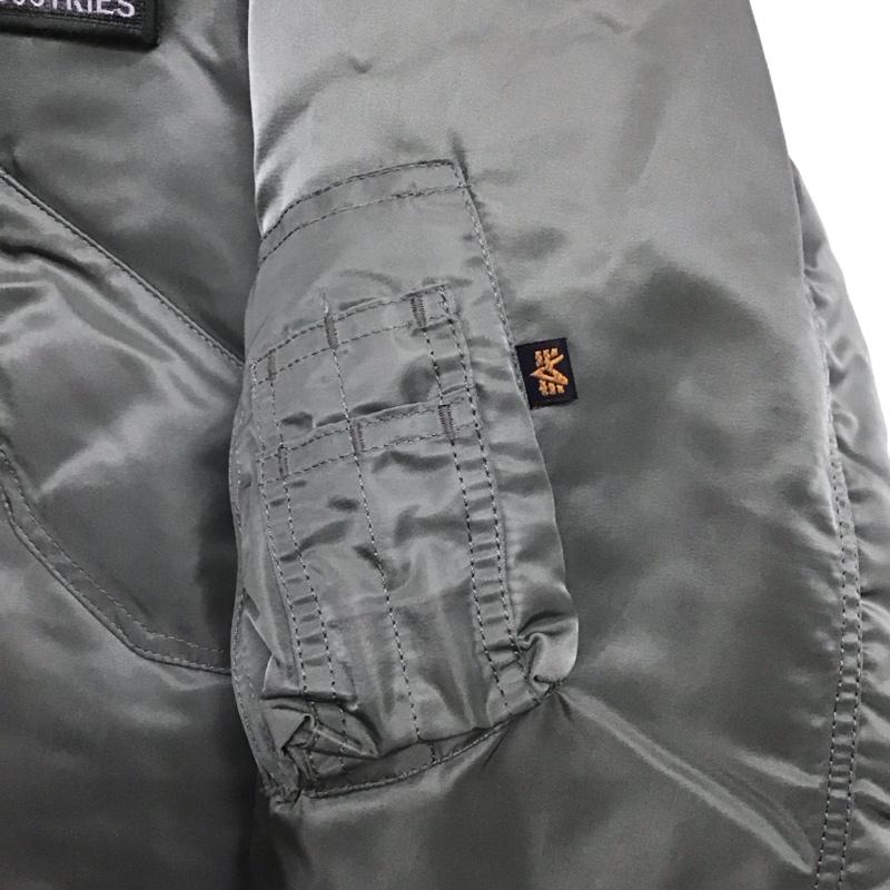 アルファインダストリー Alpha Industries ジャケット、上着 ジャンパー、ブルゾン ジップアップジャケット ミリタリージャケット アウター L ロゴ、文字 カーキ / カーキ /  メンズ USED 古着 中古 10146663