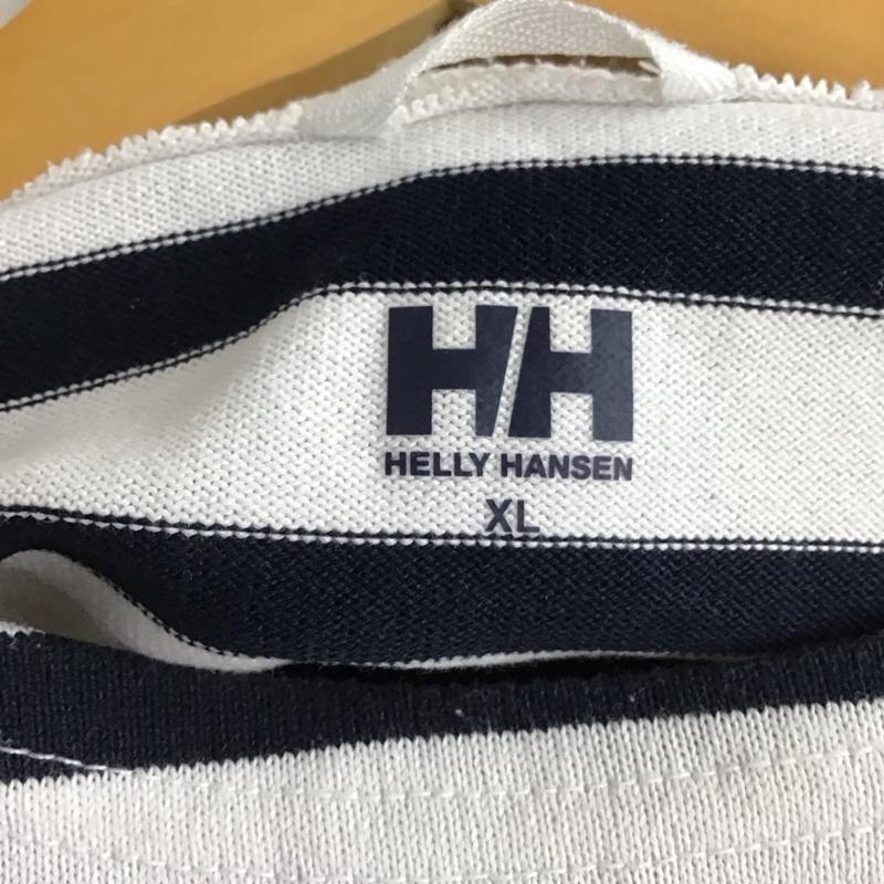 ヘリーハンセン HELLY HANSEN カットソー 長袖 長袖カットソー プリントカットソー クルーネック XL ボーダー柄 白 / ホワイト / X 紺 / ネイビー /  メンズ USED 古着 中古 10149956
