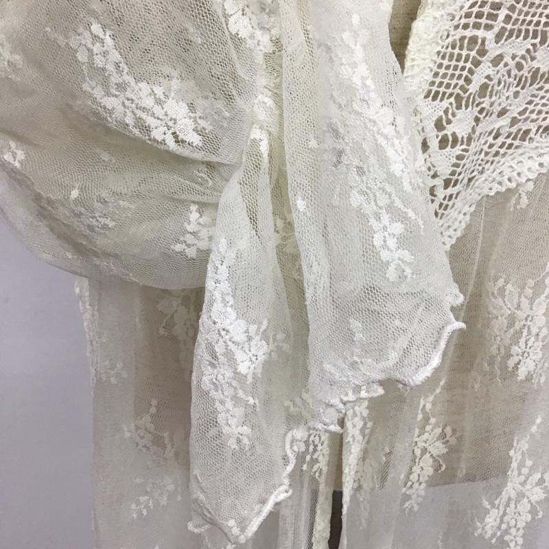 ダブルクローゼット w closet ワンピース ロングスカート 長袖ワンピース ロングワンピース フレアスカートワンピース 前開き 花柄 白 / ホワイト /  レディース USED 古着 中古 10126135