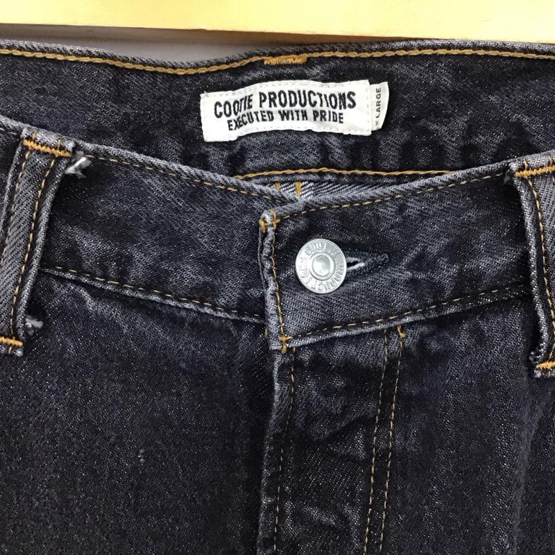 クーティープロダクションズ COOTIE PRODUCTIONS パンツ デニム、ジーンズ ワイド バギージーンズ デニムパンツ XL 無地 黒 / ブラック /  メンズ USED 古着 中古 10121299