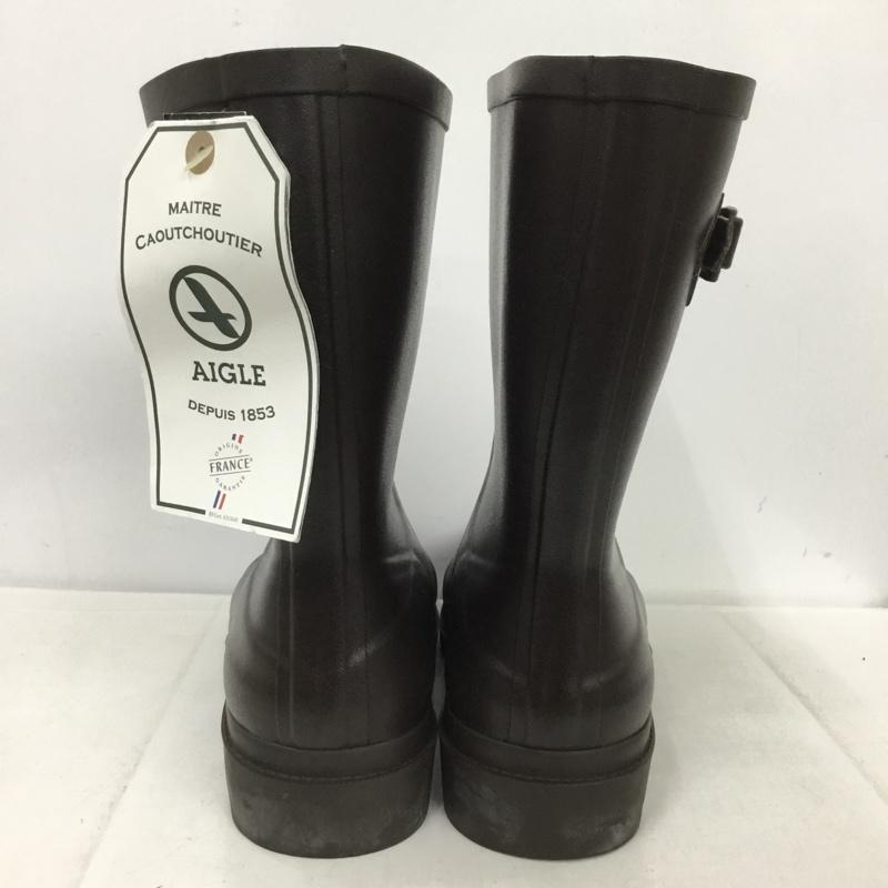 エーグル AIGLE 長靴、レインシューズ 長靴、レインシューズ ZZH8515 ICARE RUBBER BOOTS ラバーブーツタグ付き 41 ロゴ、文字 茶 / ブラウン /  メンズ USED 古着 中古 10135760