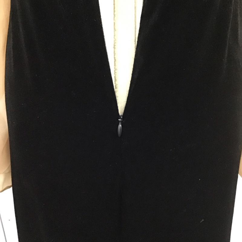 エミプラス emi+ ワンピース ロングスカート 配色ドッキングロングワンピース 長袖 M 無地 黒 / ブラック / X ベージュ / ベージュ /  レディース USED 古着 中古 10112043