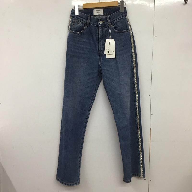 ジュエティ jouetie パンツ デニム、ジーンズ 082322400701 サイドラインストーンストレートデニム M 無地 水色 / ライトブルー /  レディース USED 古着 中古 10149131