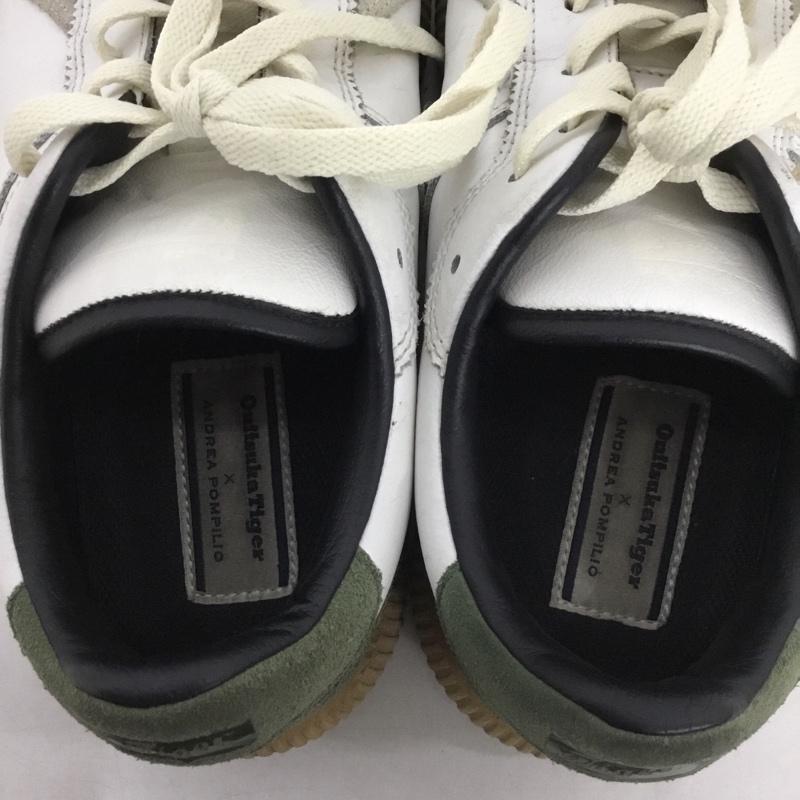 オニツカタイガーアンドレアポンピリオ Onitsuka Tiger × ANDREA POMPILIO スニーカー スニーカー TH709L DELEGACY 27.5cm 27.5cm ロゴ、文字 白 / ホワイト / X カーキ / カーキ /  メンズ USED 古着 中古 10146027