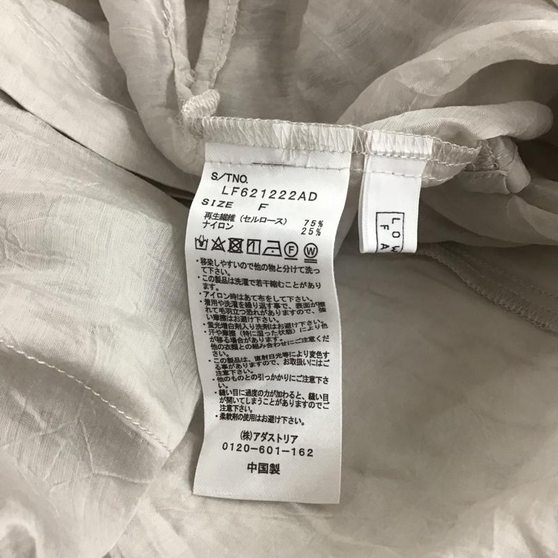 ローリーズファーム LOWRYS FARM シャツ、ブラウス 長袖 LF621222 サイドリンクドレスシャツLS タグ付き シアー FREE 無地 灰 / グレー /  レディース USED 古着 中古 10150821