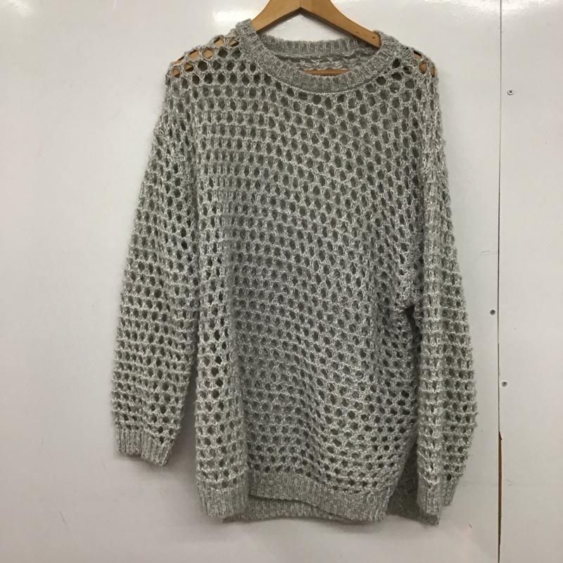 ニコアンド niko and... ニット、セーター 長袖 長袖ニットカットソー クルーネック セーター FREE 無地 灰 / グレー /  レディース USED 古着 中古 10147249
