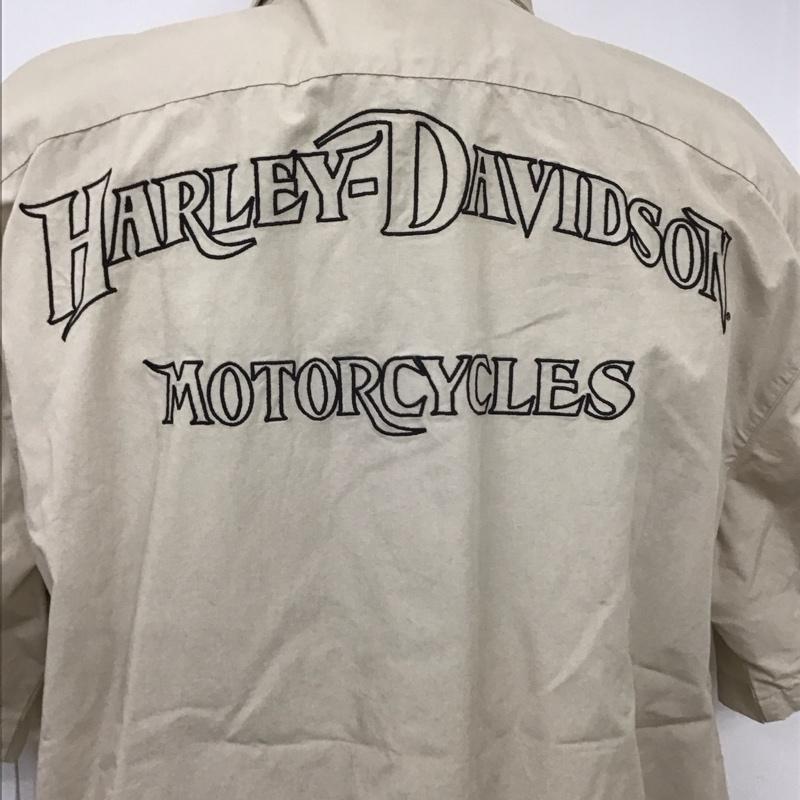 ハーレーダビッドソン Harley-Davidson シャツ、ブラウス 半袖 96135-09VM バックロゴ L 刺繍 ベージュ / ベージュ /  メンズ USED 古着 中古 10111870