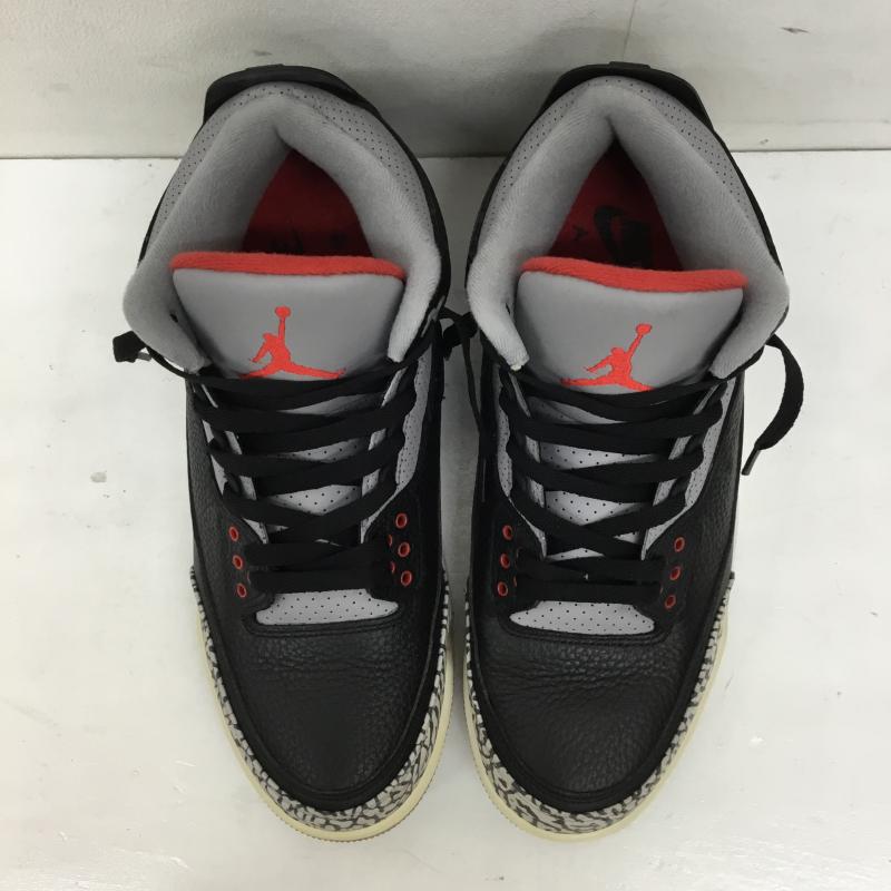 ナイキ NIKE スニーカー スニーカー 854262-001 Air Jordan 3 Retro OG Black Cement 28.0cm ロゴ、文字 灰 / グレー / X 黒 / ブラック / X 赤 / レッド /  メンズ USED 古着 中古 10142850