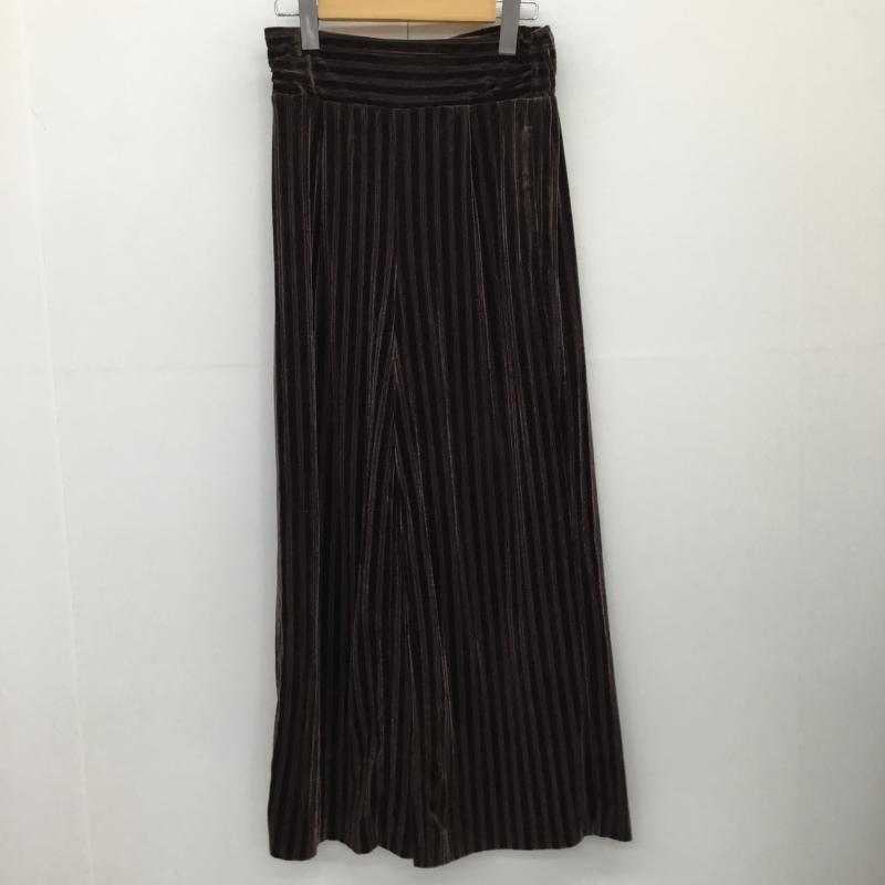 ジーナシス JEANASIS パンツ スラックス JS050293AK ベロアワイドパンツ FREE 無地 茶 / ブラウン /  レディース USED 古着 中古 10139907