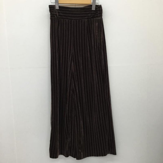 ジーナシス JEANASIS パンツ スラックス JS050293AK ベロアワイドパンツ FREE 無地 茶 / ブラウン /  レディース USED 古着 中古 10139907