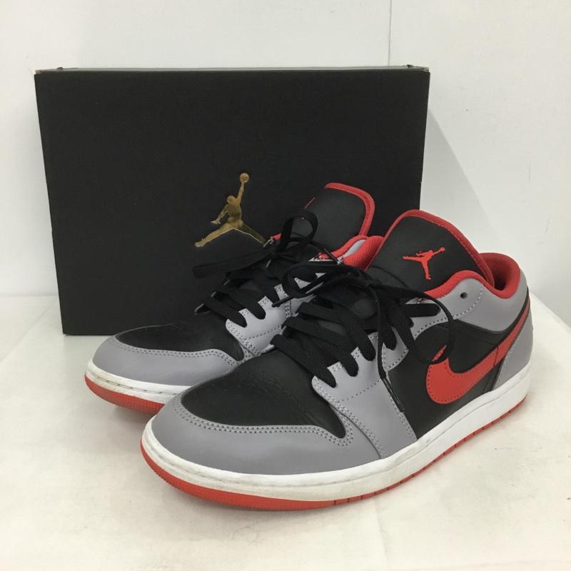 ナイキ NIKE スニーカー スニーカー 553558-060 AIR JORDAN 1 LOW 28cm 箱有 28.0cm ロゴ、文字 黒 / ブラック / X 灰 / グレー / X 赤 / レッド /  メンズ USED 古着 中古 10139934