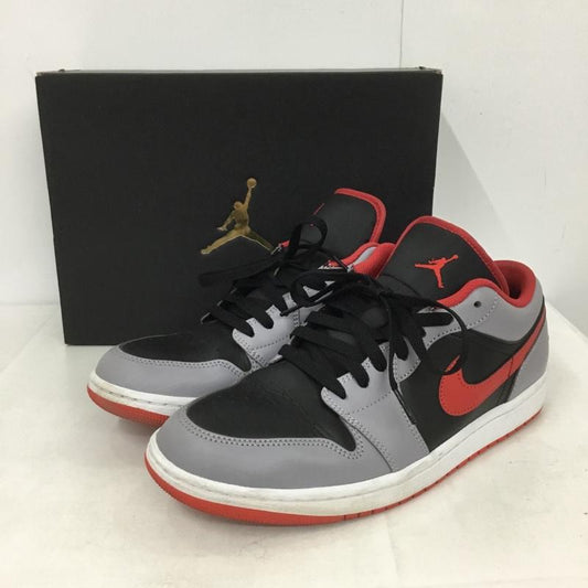 ナイキ NIKE スニーカー スニーカー 553558-060 AIR JORDAN 1 LOW 28cm 箱有 28.0cm ロゴ、文字 黒 / ブラック / X 灰 / グレー / X 赤 / レッド /  メンズ USED 古着 中古 10139934