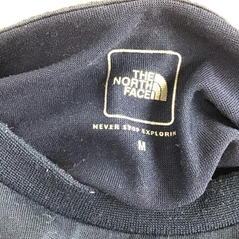 ザノースフェイス THE NORTH FACE カットソー 長袖 nt81520 長袖カットソー プリントTシャツ クルーネックカットソー M ロゴ、文字 紺 / ネイビー /  メンズ USED 古着 中古 10130473