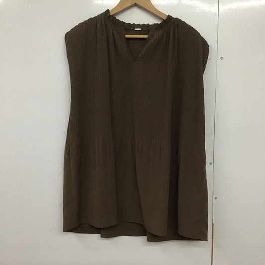 ミラオーウェン Mila Owen タンクトップ タンクトップ 09wft202069 カフタンプリーツノースリトップス FREE 無地 茶 / ブラウン /  レディース USED 古着 中古 10143997