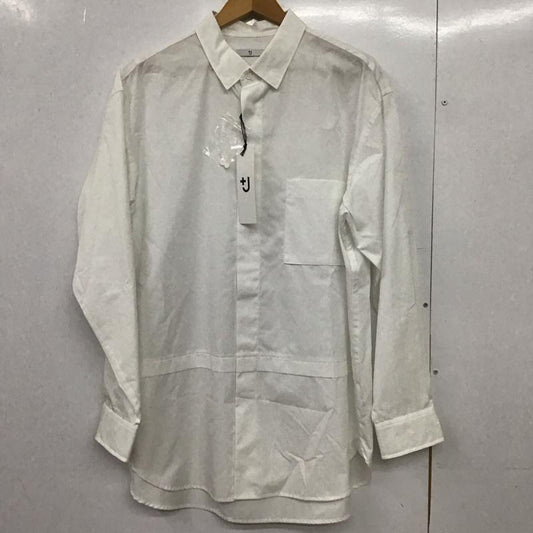 ユニクロ UNIQLO シャツ、ブラウス 長袖 331-436112 スーピマコットンシャツ 長袖シャツ L 無地 白 / ホワイト /  メンズ USED 古着 中古 10148817