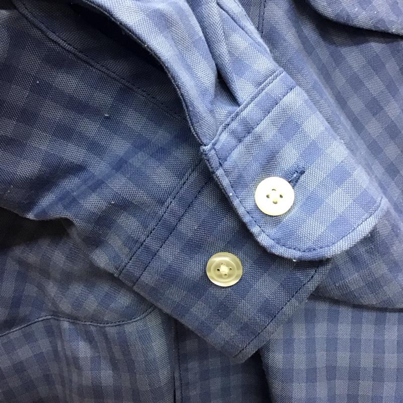 ダイワ ピアサーティナイン DAIWA PIER39 シャツ、ブラウス 長袖 be-90024 TECHSPORTSOPENCOLLARSHIRTSL/SMINIPLAIDS 長袖シャツ L チェック 青 / ブルー /  メンズ USED 古着 中古 10118539