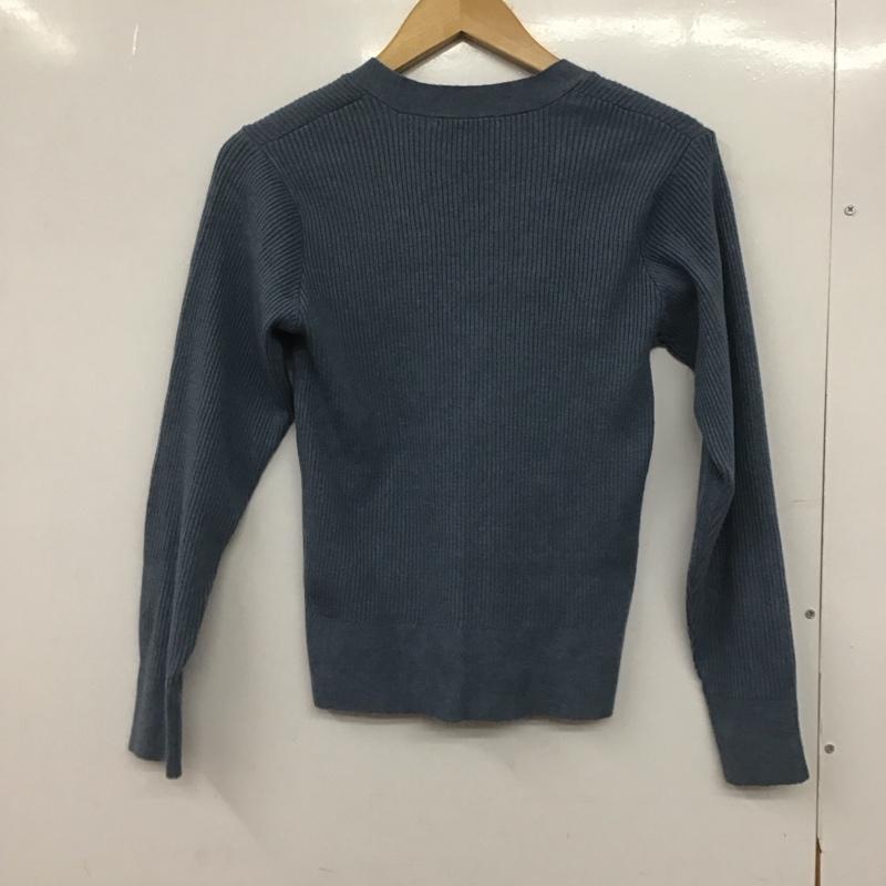 ケービーエフ KBF カーディガン 長袖 KF87-22F030 Vネック リブ ONE SIZE 無地 青 / ブルー /  レディース USED 古着 中古 10146392