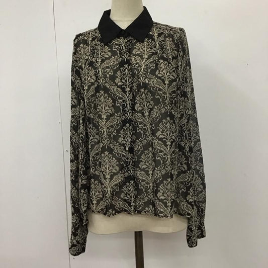 ラボラトリーワーク laboratory work シャツ、ブラウス 長袖 021-7304-209 シアー M 総柄 黒 / ブラック /  レディース USED 古着 中古 10114242