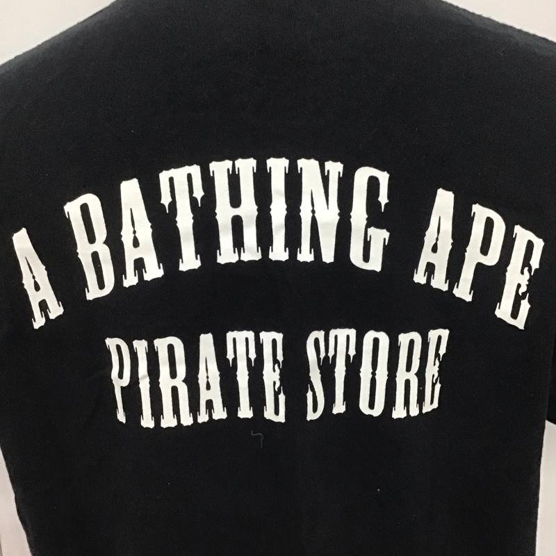 アベイシングエイプ A BATHING APE Tシャツ 半袖 半袖カットソー プリントTシャツ クルーネックカットソー L ロゴ、文字 黒 / ブラック /  メンズ USED 古着 中古 10125501